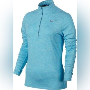 Women's‎ NIKE heather blue Dri-Fit Element Half Zip sweater size small
